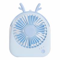 WT-F14 1200 mAh Deer shape mini draagbare ventilator met 3 snelheidsregeling (blauw)