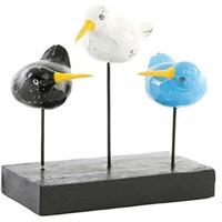 Decoratieve figuren DKD Home Decor Hout Metaal Vogels Kiwi Mediterrane