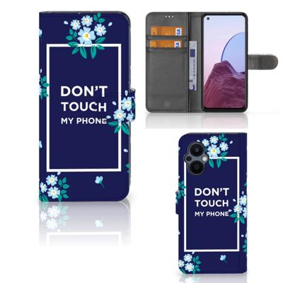 OPPO Reno 8 Lite | OnePlus Nord N20 Portemonnee Hoesje Flowers Blue DTMP OPPO Reno 8 Lite | OnePlus Nord N20 Portemonnee Hoesje Flowers Blue DTMP