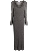 Blumarine robe longue à col drapé - Argent