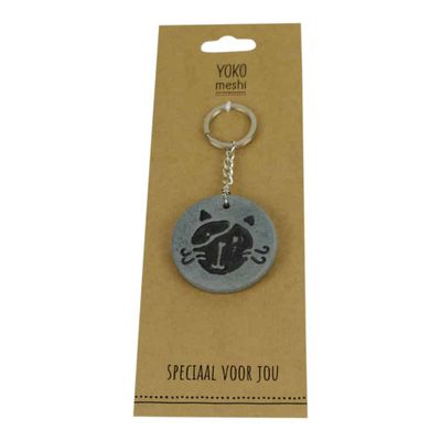 Sleutelhanger Zeepsteen Kat Sleutelhanger Zeepsteen Kat