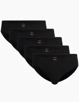 5-pack heren slips zwart - 740921 - Zwart heren ondergoed multipack