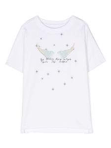 Zadig & Voltaire Kids t-shirt strassé à logo imprimé - Blanc