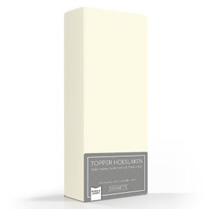 Romanette Hoeslaken Topper Double Jersey Ivoor-80/90/100 x 200/210/220 cm