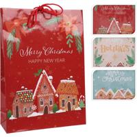 Geschenktas met kerstafbeelding 25x34cm Geschenktas met kerstafbeelding 25x34cm