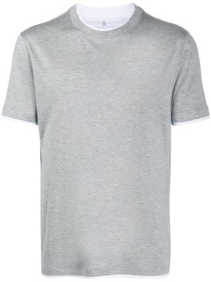 Brunello Cucinelli t-shirt à effet superposé - Gris