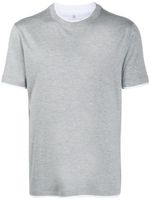 Brunello Cucinelli t-shirt à effet superposé - Gris