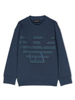 Emporio Armani Kids sweat en coton à patch logo - Bleu - thumbnail