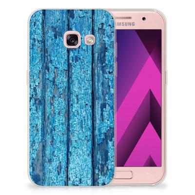Samsung Galaxy A3 2017 | Bumper Hoesje | Wood Blue