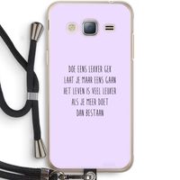 Gek: Samsung Galaxy J3 (2016) Transparant Hoesje met koord