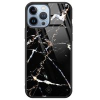 iPhone 13 Pro Max glazen hardcase - Marmer zwart