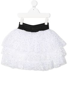 Balmain Kids tutu à sequins brodés - Blanc