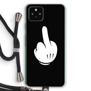Middle finger black: Pixel 5a 5G Transparant Hoesje met koord