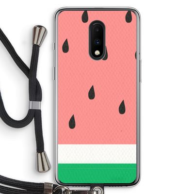 Watermeloen: OnePlus 7 Transparant Hoesje met koord
