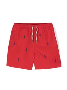 Ralph Lauren Kids short de bain à logo brodé - Rouge