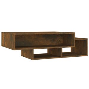 The Living Store Salontafel Rechtlijnig Gerookt Eiken - 105x55x32cm - 3 Vakken