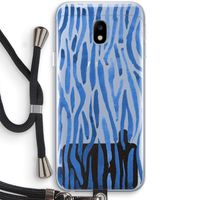 Blauwe nerven: Samsung Galaxy J3 (2017) Transparant Hoesje met koord
