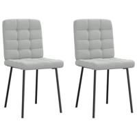 Eetkamerstoelen 2 st fluweel lichtgrijs - thumbnail