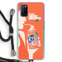 Peach please!: Oppo A92 Transparant Hoesje met koord