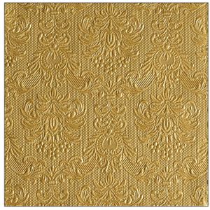 15x stuks Kerst thema servetten 40 x 40 cm luxe deco print goud