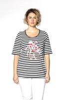 Yoek Shirt relax octopus STRIPE | Wit | Maat XL
