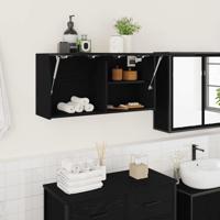 Badkamerwandkast 80x25x40 cm bewerkt hout zwart