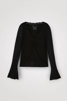 T-shirt met lange wijd uitlopende mouwen - BLACK - XL