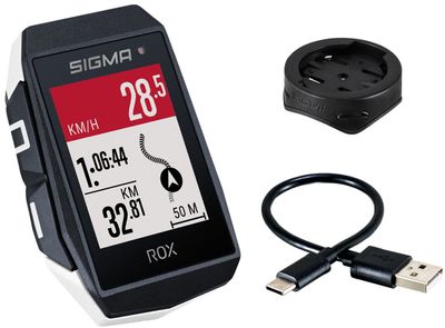 Sigma rox 11.1 evo gps zw/wit standaard stuurhouder + usb-c laadkabel