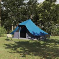 VidaXL Tipi tent met dak met opslag blauw 364 x 281 x 257 cm taft