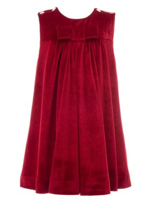 Tulleen robe froncée à détail de nœud - Rouge