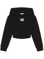 Dolce & Gabbana Kids hoodie à plaque logo - Noir - thumbnail