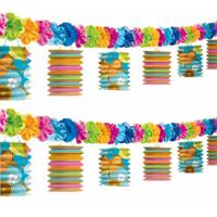 Amscan Lampionnen slinger - 2x - 6 lampionnetjes - 370 cm - hawaii versiering