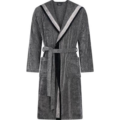 Cawö Cawo Heren Home Badjas met Capuchon 56 5841 natuur-zwart