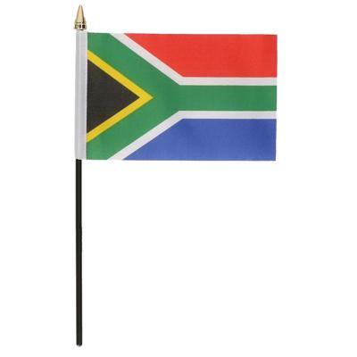 Zuid Afrika - mini vlaggetje van 10 x 15 cm op stokje - Landen vlag - H27 cm