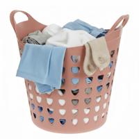 Excellent Houseware Flexibele wasmand - oud roze - 26 liter - kunststof - 40 x 41 cm