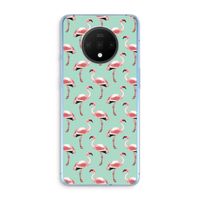 Flamingoprint groen: OnePlus 7T Transparant Hoesje