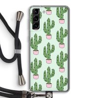 Cactus Lover: Samsung Galaxy S21 Plus Transparant Hoesje met koord