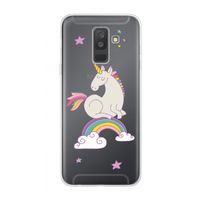 Regenboog eenhoorn: Samsung Galaxy A6 Plus (2018) Transparant Hoesje