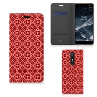 Nokia 5.1 (2018) | Hoesje met Magneet | Batik Rood