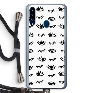 Eye pattern #2: Samsung Galaxy A20s Transparant Hoesje met koord