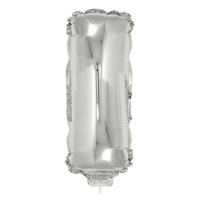 Folieballon letter I - 41 cm - zilver - feestdecoratie - versiering