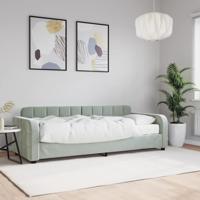Slaapbank met matras 80x200 cm fluweel lichtgrijs