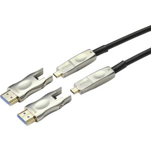 SpeaKa Professional SP-9538580 HDMI-kabel HDMI Adapterkabel HDMI-A-stekker, HDMI-micro-D-stekker, HDMI-A-stekker, HDMI-micro-D-stekker 20.00 m Zwart 4K UHD,