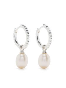 DOWER AND HALL anneaux Timeless Oval Pearl - Argent