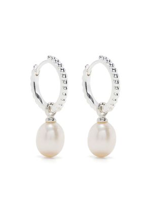 DOWER AND HALL anneaux Timeless Oval Pearl - Argent