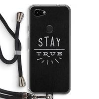 Stay true: Pixel 3a Transparant Hoesje met koord