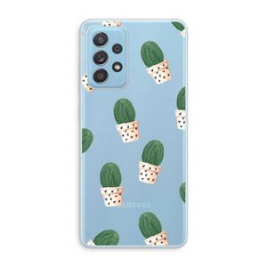 Cactusprint roze: Samsung Galaxy A73 Transparant Hoesje