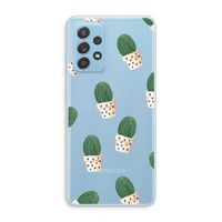 Cactusprint roze: Samsung Galaxy A73 Transparant Hoesje