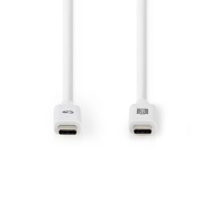 Nedis CCGW64750WT10 USB-kabel 1 m USB 3.2 Gen 2 (3.1 Gen 2) USB C Wit