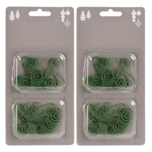 Kerstbalhaakjes - 80x stuks - groen - 3,5 cm - metaal - kerstboomhaakjes